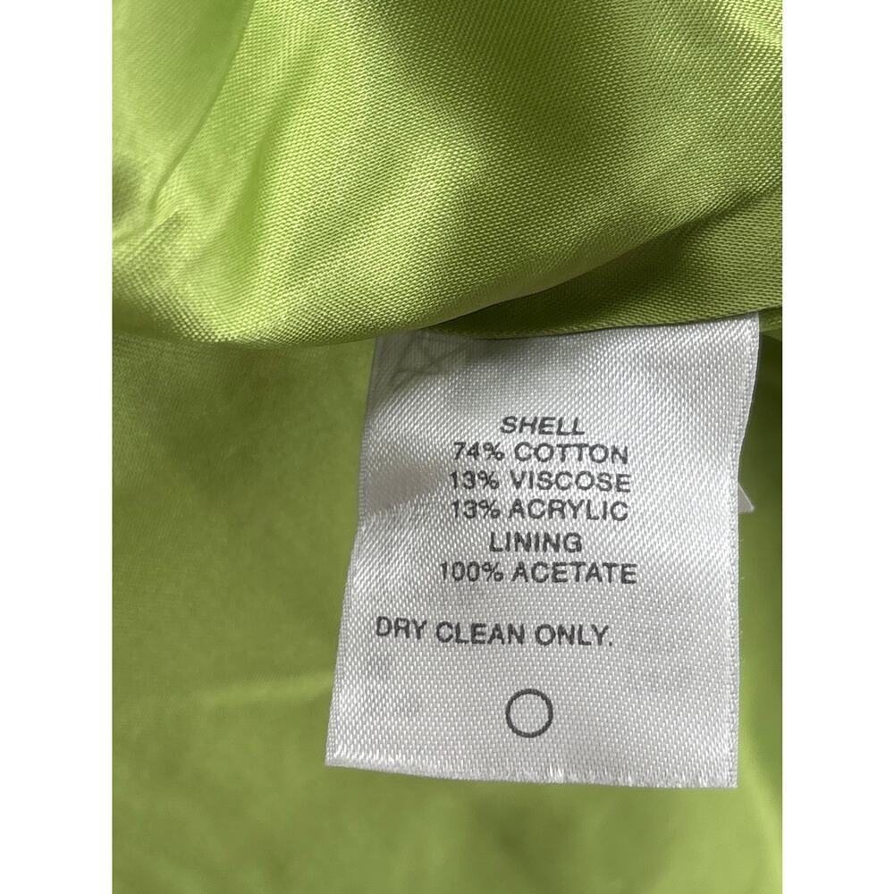 B1 Tweed Fringe Blazer Womens 10 Classiques Entier Green Yellow Parisian Preppy - Picture 7 of 7
